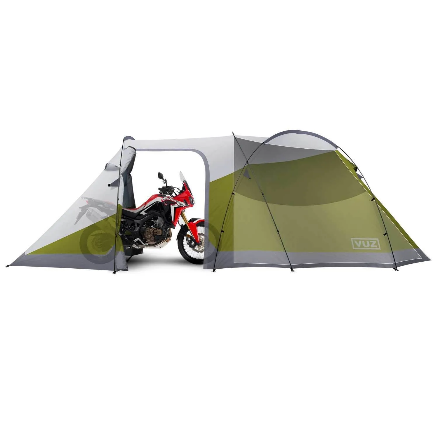 12 Foot Waterproof Motorcycle Tent With Integrated 3-Person Tent Space