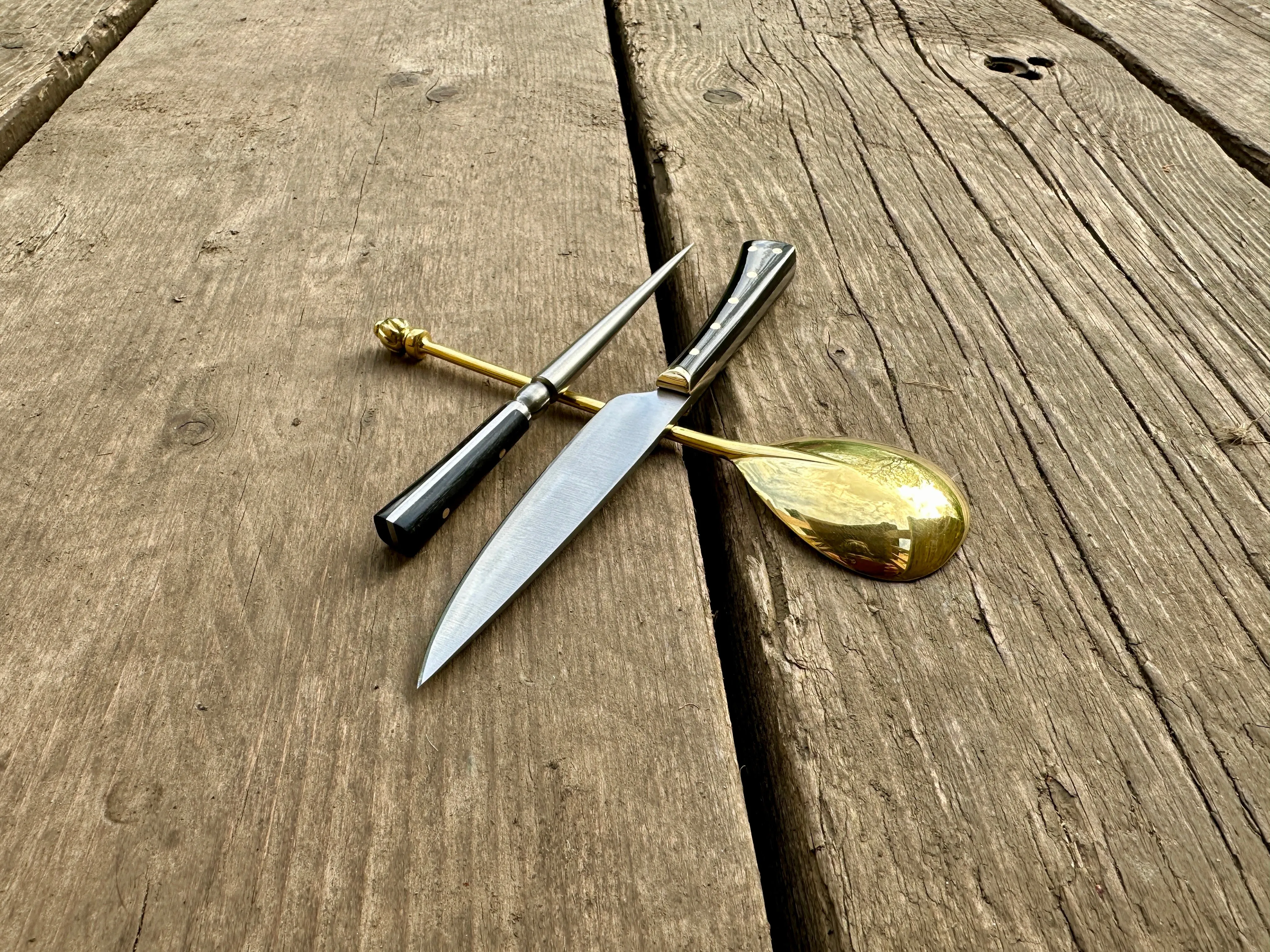 15thC Three Piece Eating Set in Bone or Horn