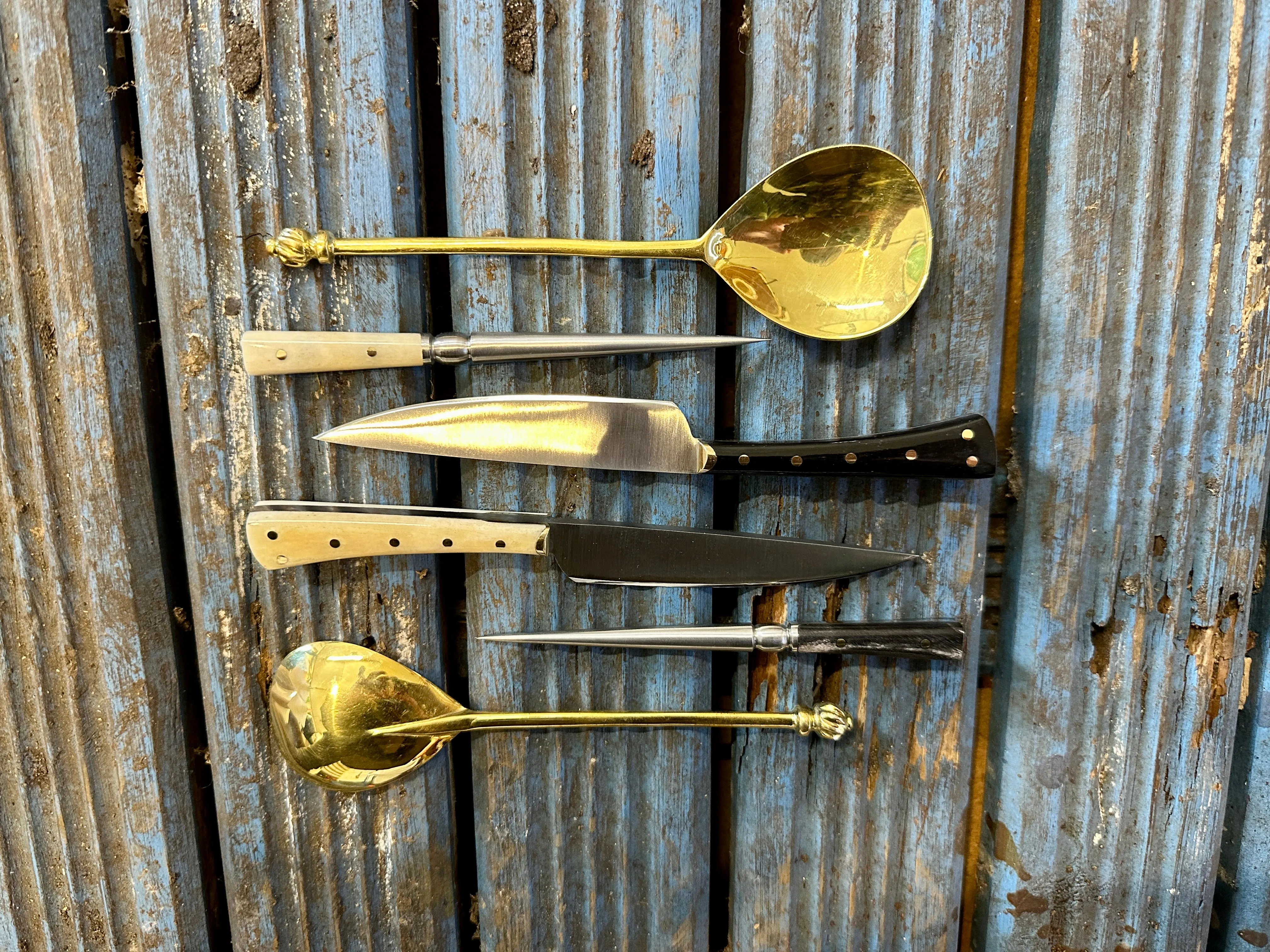15thC Three Piece Eating Set in Bone or Horn