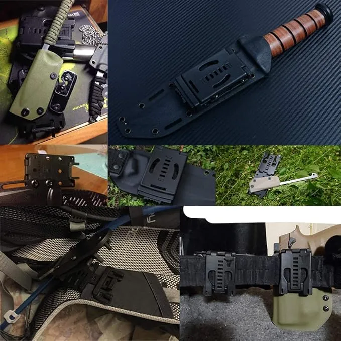 2-Pack Tactical Belt Clip Outdoor Camping Knife Blade Lock with Screws, Universal Utility EDC Belt Clip Gun Holsters Mag Pouches Sheath Tools with Hardware (Tan)