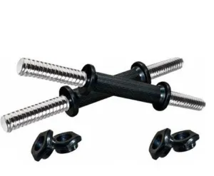 2 X 14 inch Dumbbell Rod Set (Steel) with Steel Nuts Weight Lifting Bar
