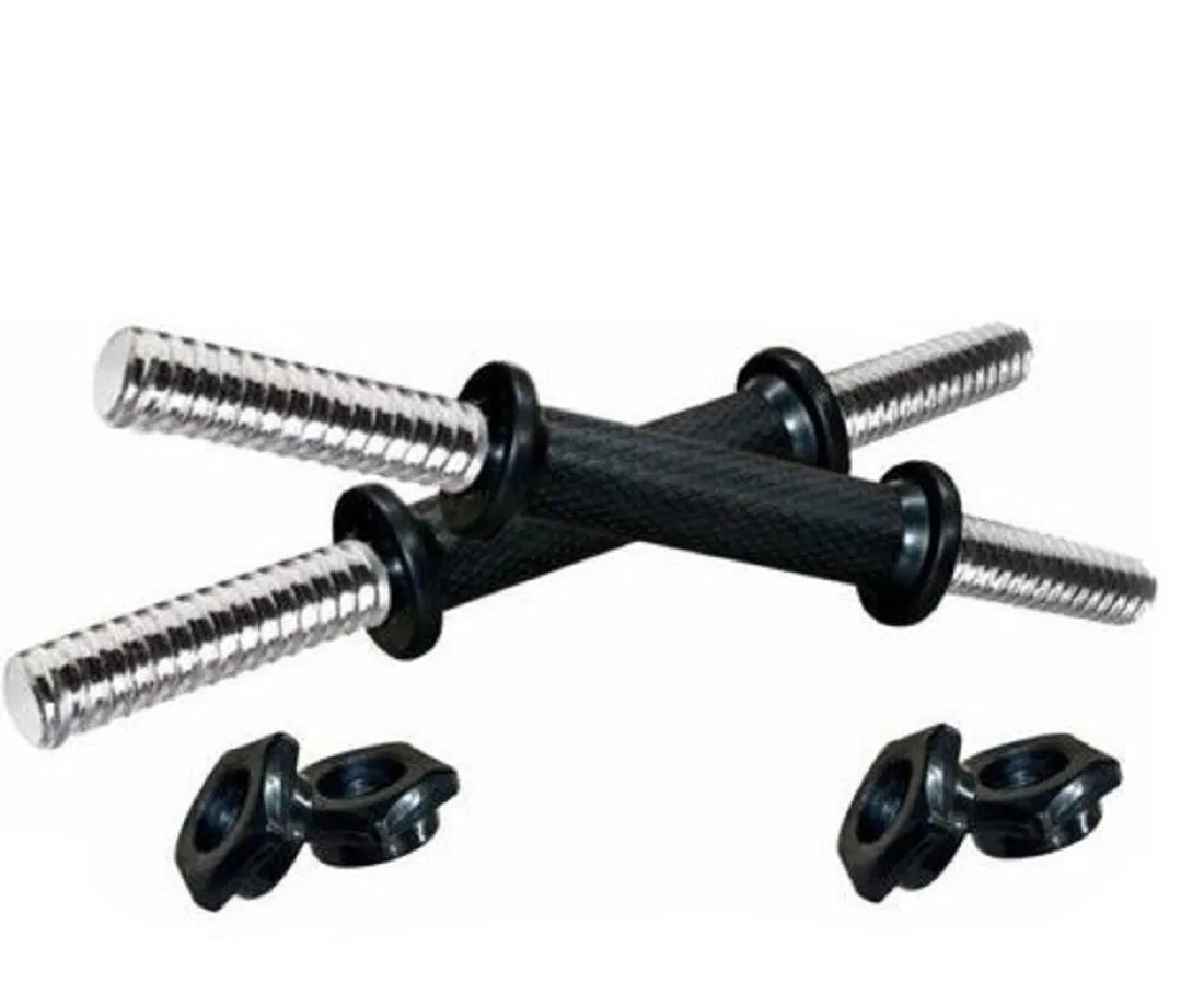 2 X 14 inch Dumbbell Rod Set (Steel) with Steel Nuts Weight Lifting Bar