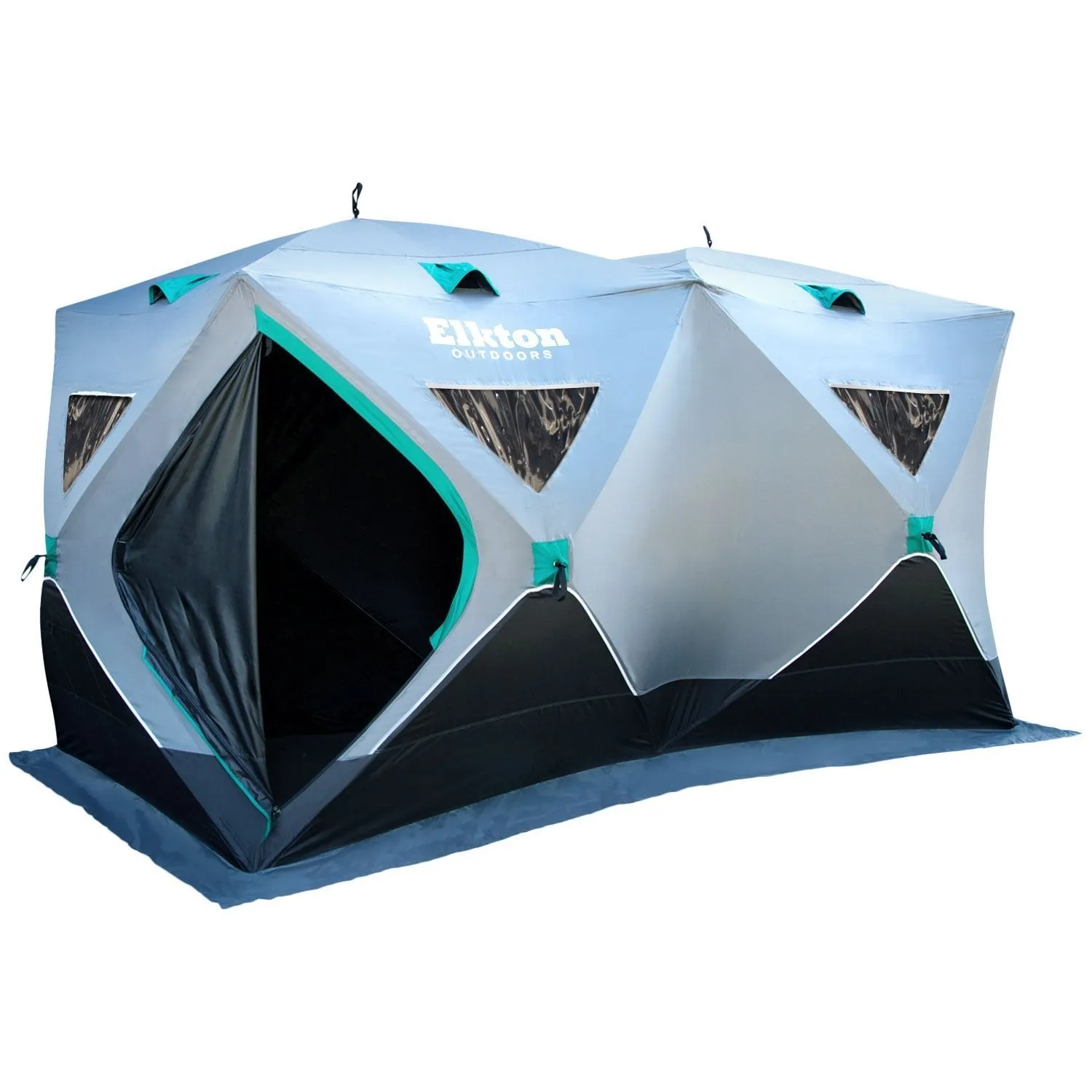 6-8 Person Double Ice Fishing Tent With Ventilation Windows & Carry Pack