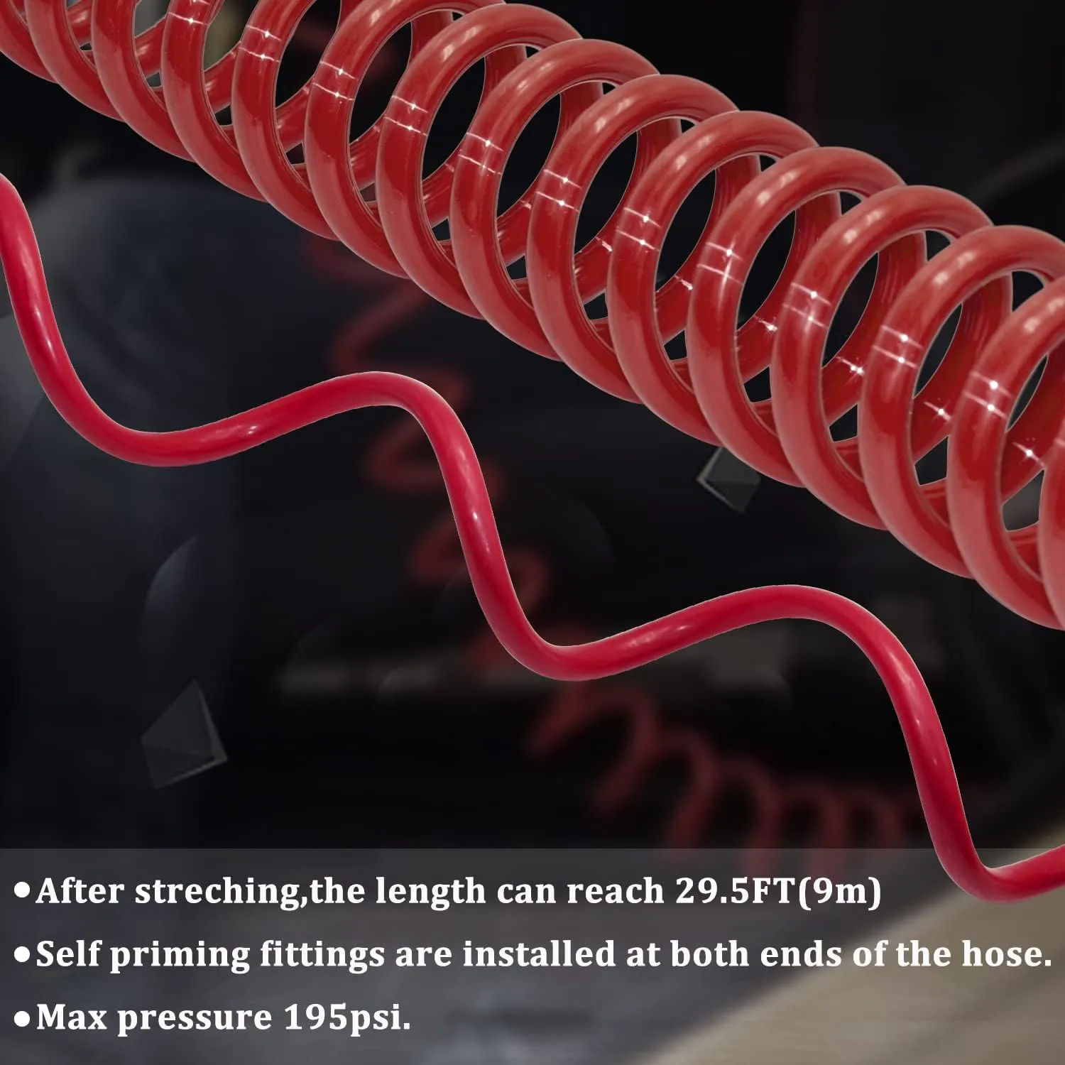 9m Red Truck Dust Air Blow Gun Kit Long Air Hose Heavy Duty Cleaning With Long N