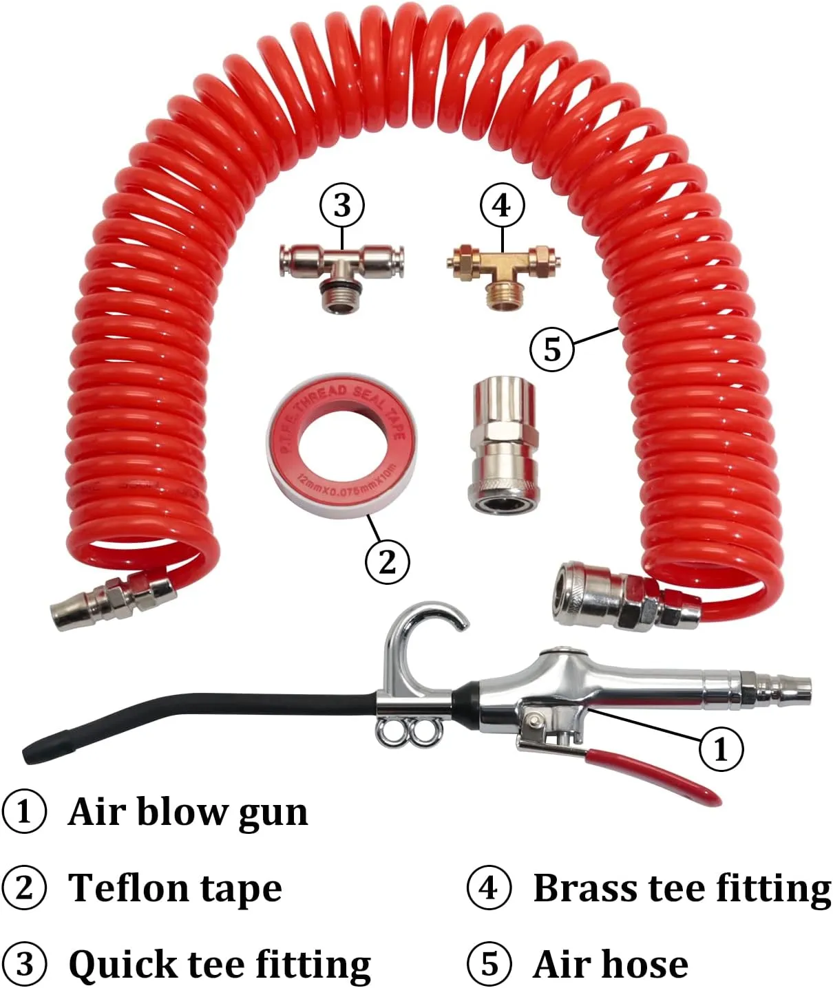9m Red Truck Dust Air Blow Gun Kit Long Air Hose Heavy Duty Cleaning With Long N