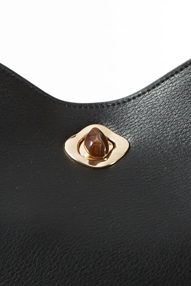 Adriana Black Woven Handle Hobo