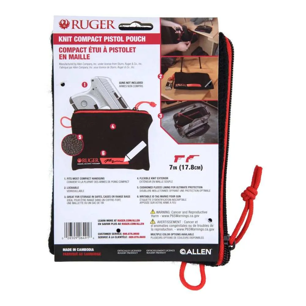 Allen RUGER PISTOL POUCH BLACK, COMPACT BY ALLEN