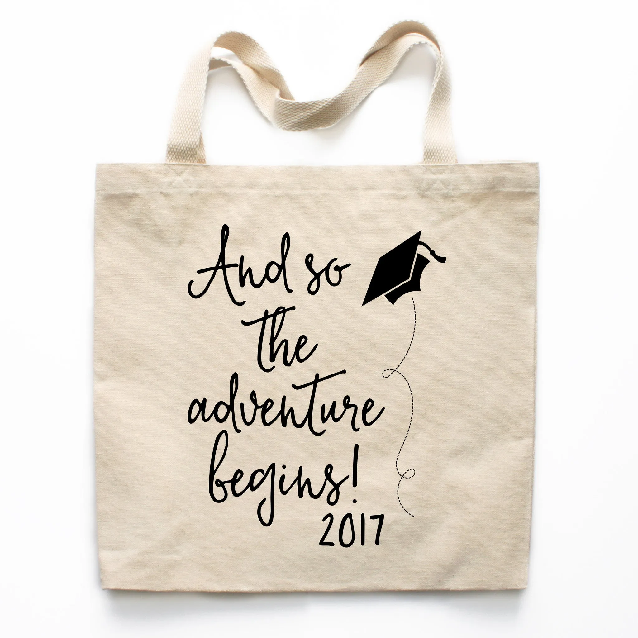 And So The Adventure Begins Graduation Canvas Tote Bag