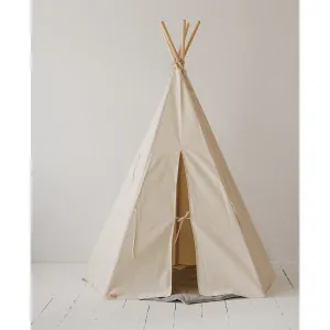 Beige Teepee And Mat Set - Beige & Grey