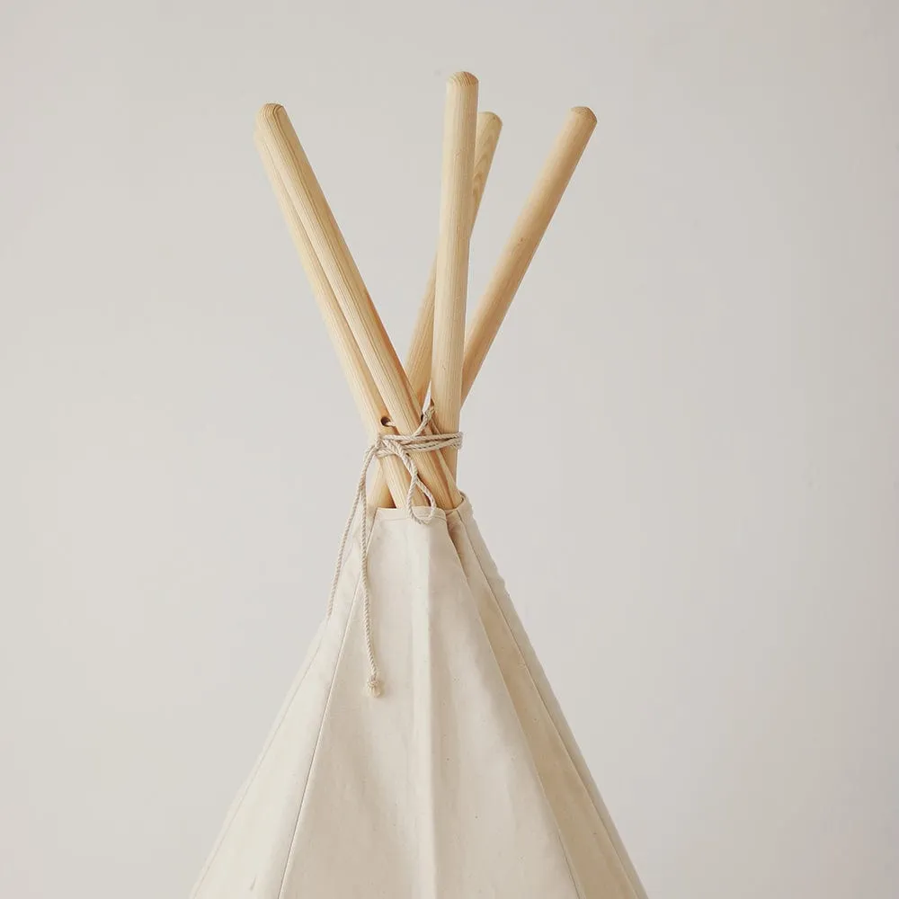 Beige Teepee And Mat Set - Beige & Grey