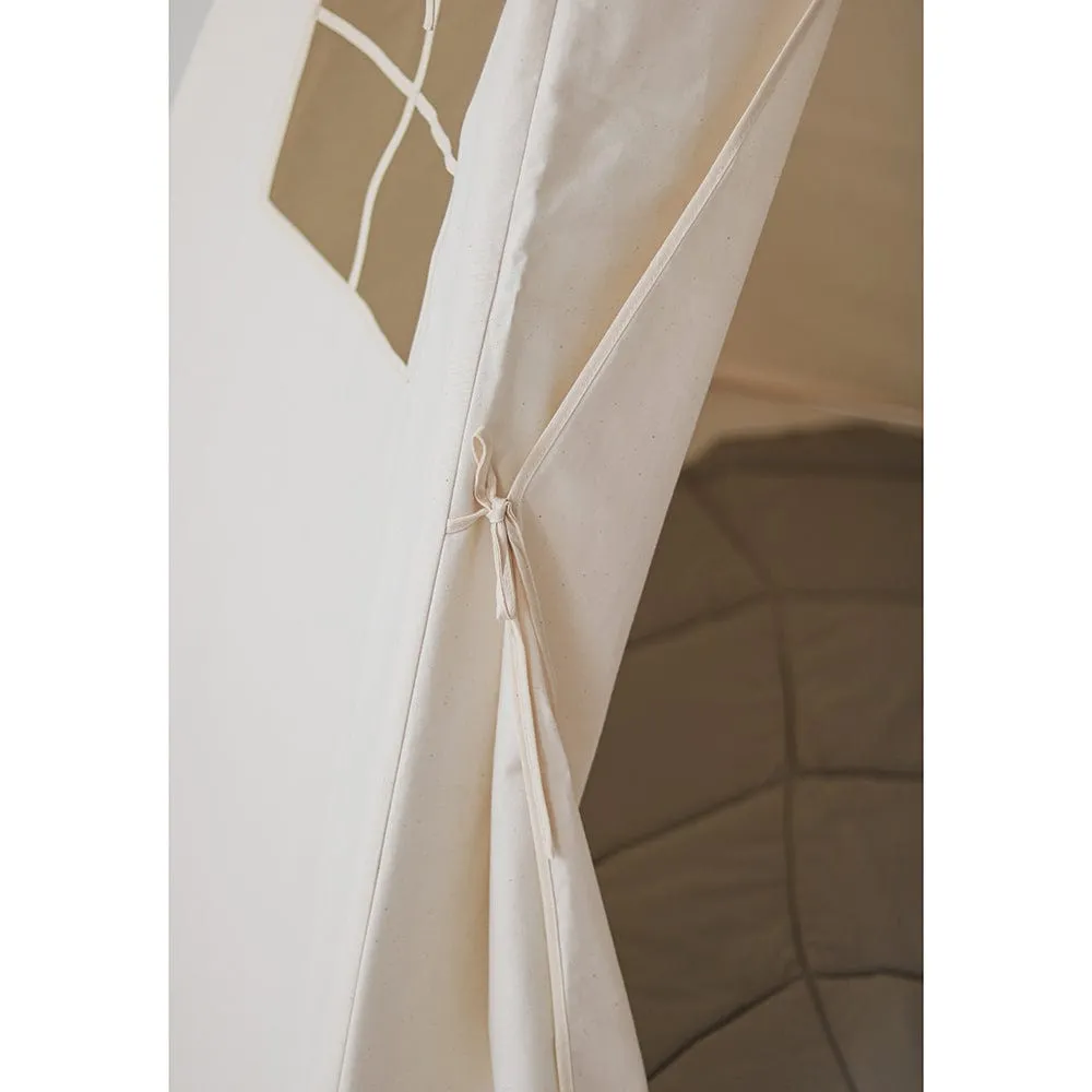Beige Teepee And Mat Set - Beige & Grey