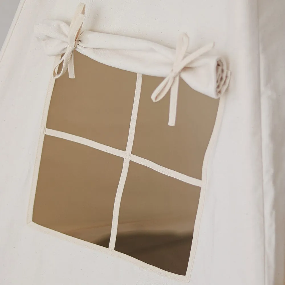 Beige Teepee And Mat Set - Beige & Grey