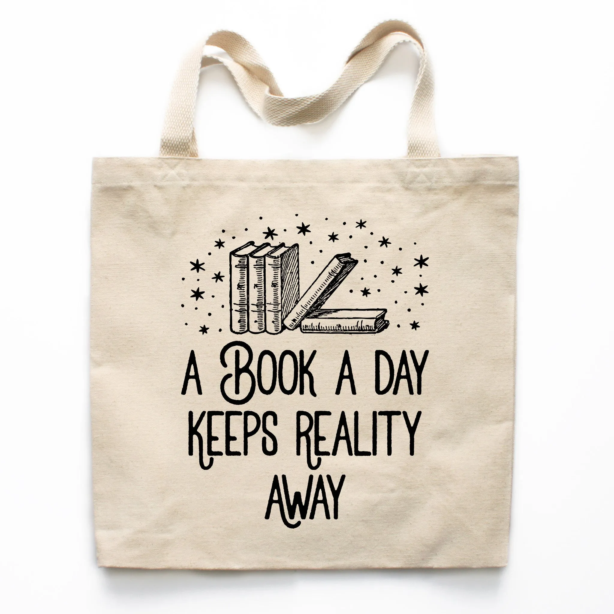 Book a Day Keeps Reality Away Canvas Tote Bag