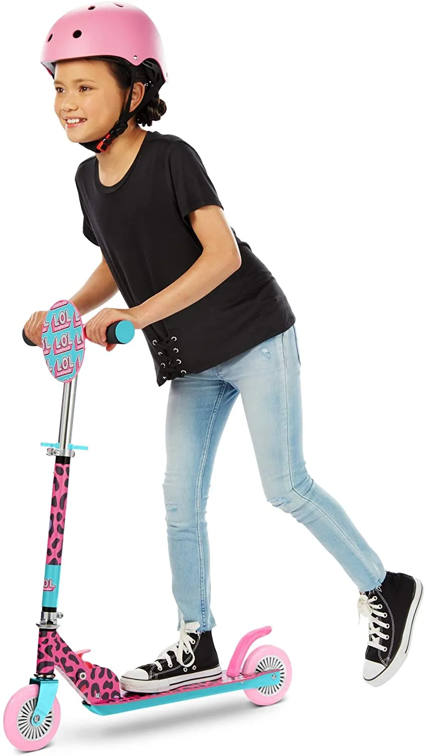 Brand new, slightly damaged box, contents are perfect! L.O.L. Surprise!: Folding Kick Scooter- Leopard, Multicolour! Age 5 