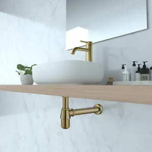 Brushed Gold Basin Bottle Trap with 300mm Pipe