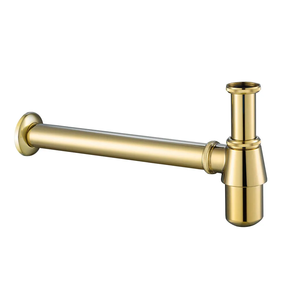 Brushed Gold Basin Bottle Trap with 300mm Pipe