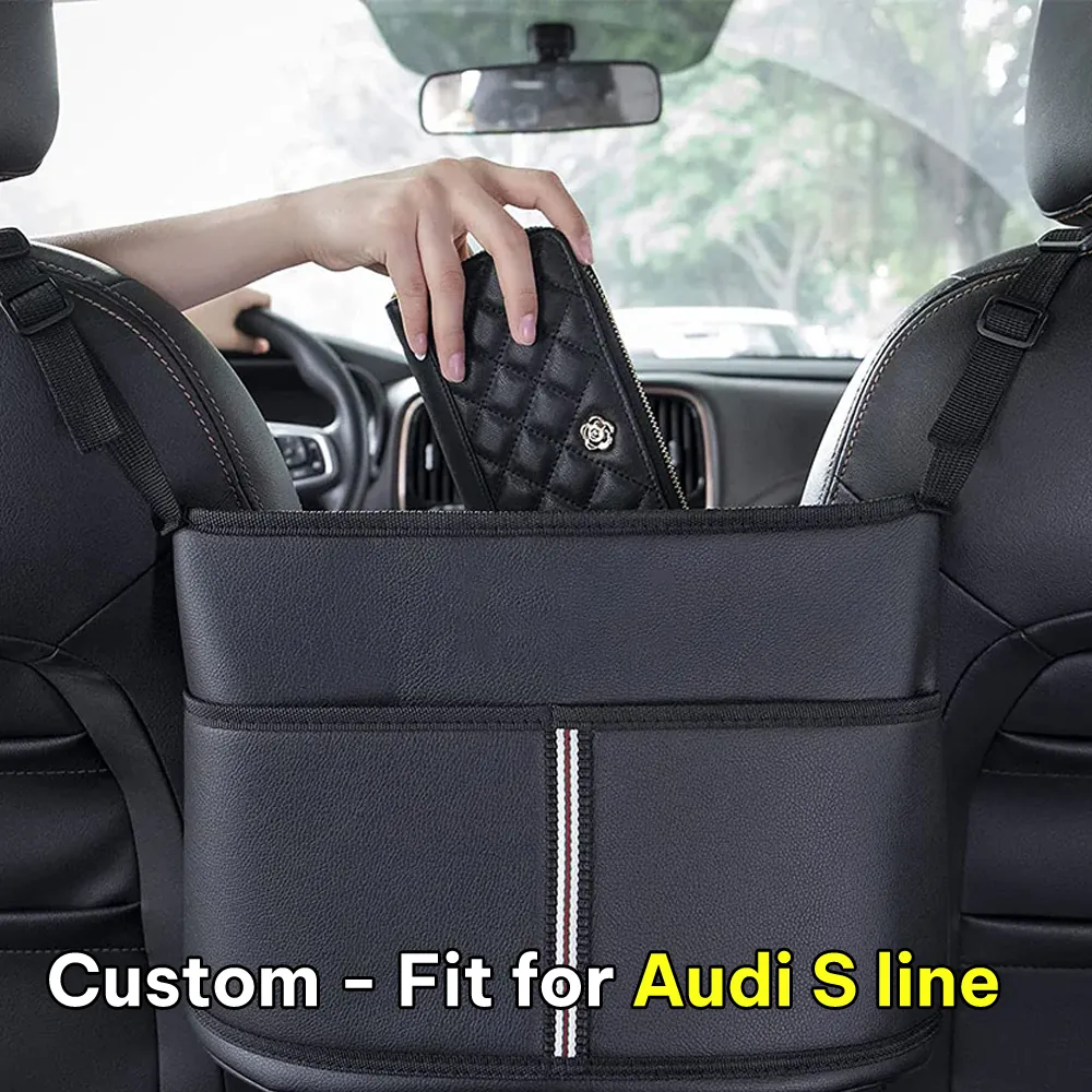 Car Purse Holder for Car Handbag Holder Between Seats Premium PU Leather, Custom Fit For Car, Hanging Car Purse Storage Pocket Back Seat Pet Barrier WACH223