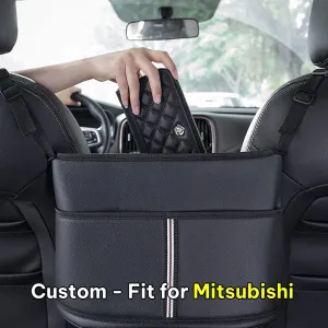 Car Purse Holder for Car Handbag Holder Between Seats Premium PU Leather, Custom Fit For Car, Hanging Car Purse Storage Pocket Back Seat Pet Barrier WANS223