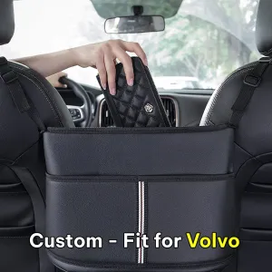 Car Purse Holder for Car Handbag Holder Between Seats Premium PU Leather, Custom Fit For Car, Hanging Car Purse Storage Pocket Back Seat Pet Barrier WAOV223