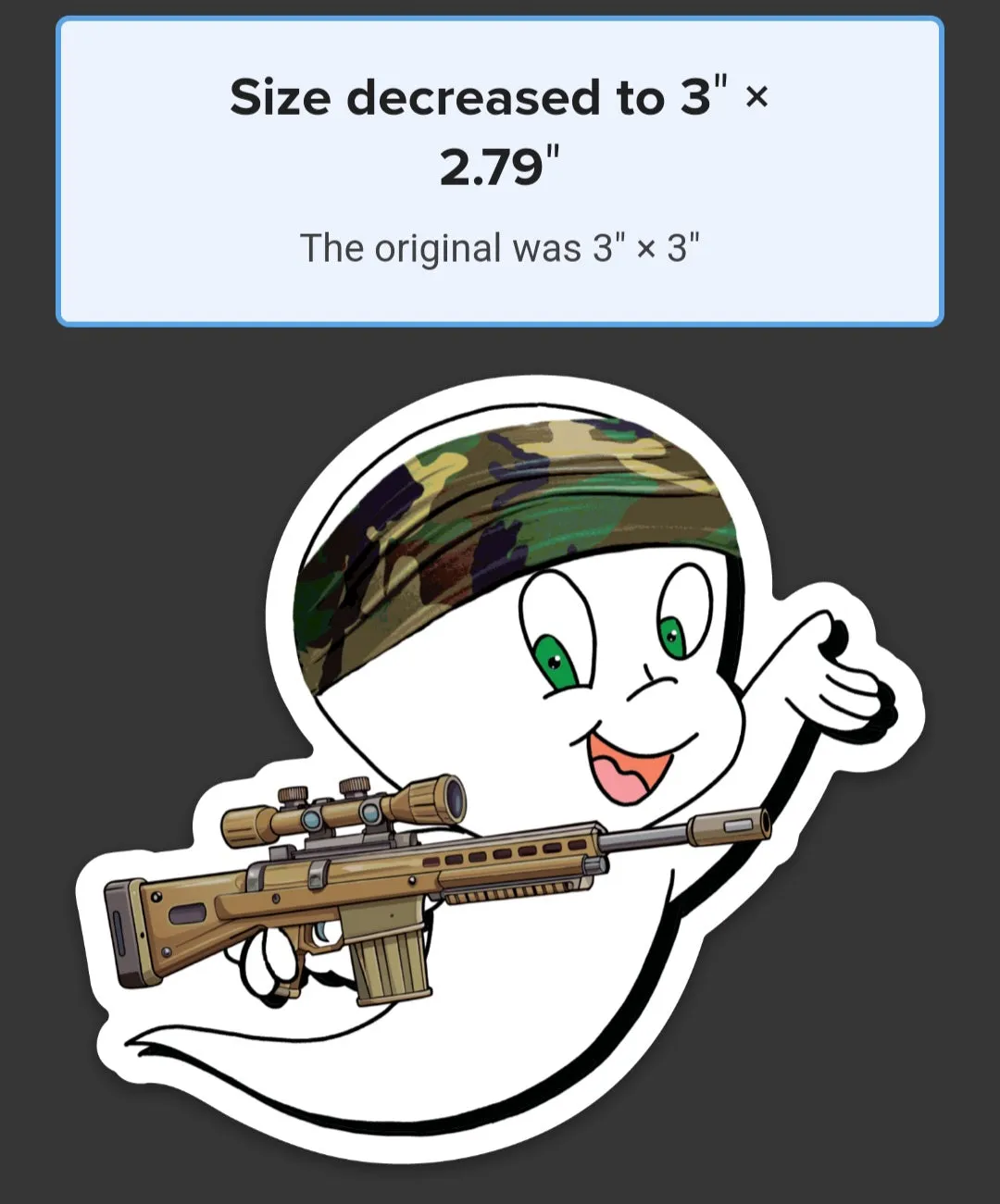 Casper Ghost Gun, Diecut Stickers