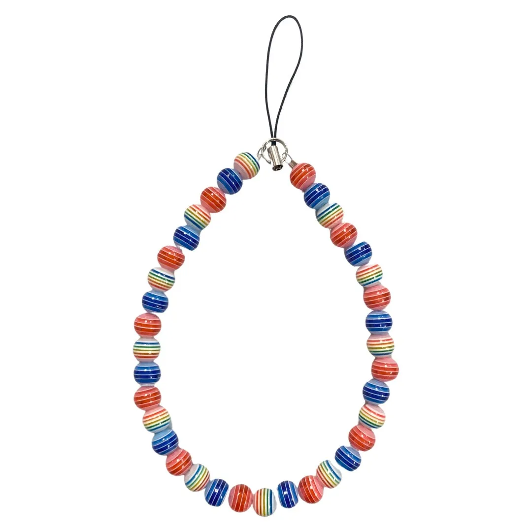 Cell Phone Charm - Stripe Beads