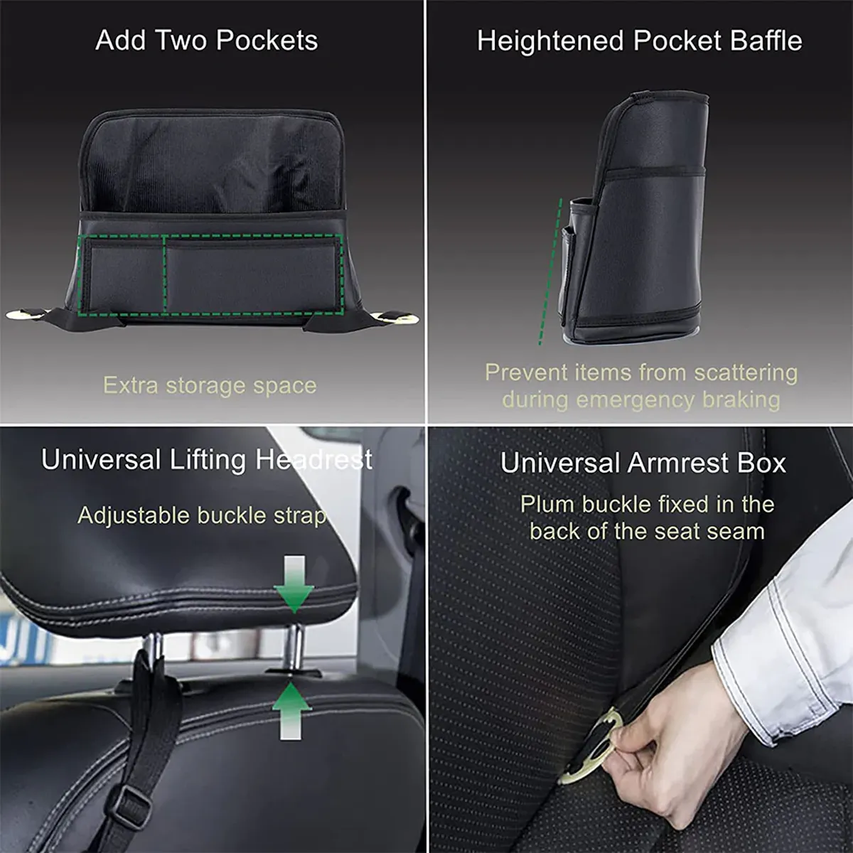 Custom Text For Car Purse Holder for Car Handbag Holder Between Seats Premium PU Leather, Compatible with All Cars, Auto Driver Or Passenger Accessories Organizer, Hanging Car Purse Storage Pocket Back Seat Pet Barrier IN11991