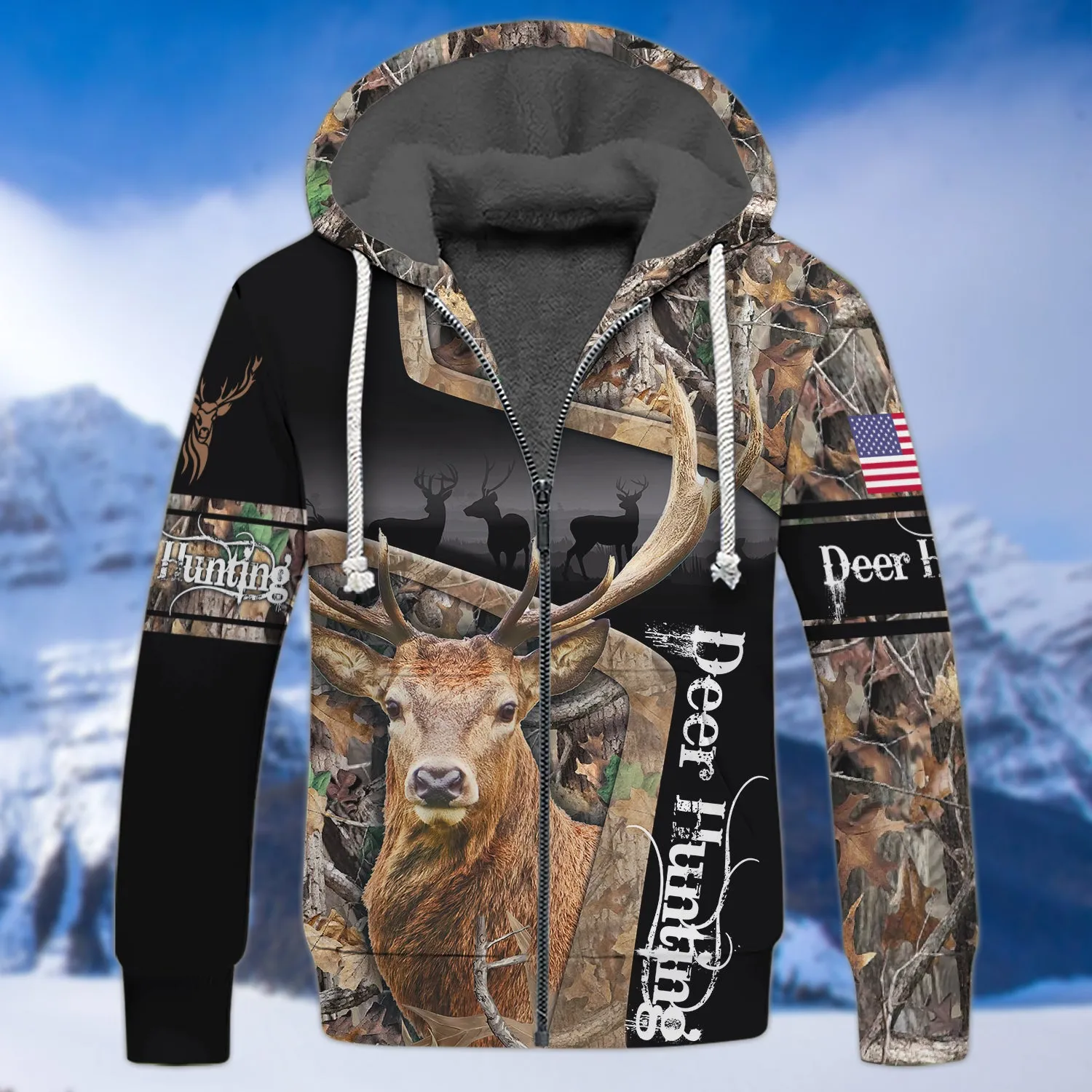 Deer Hunting America Flag 3D Shirts For Men and Women