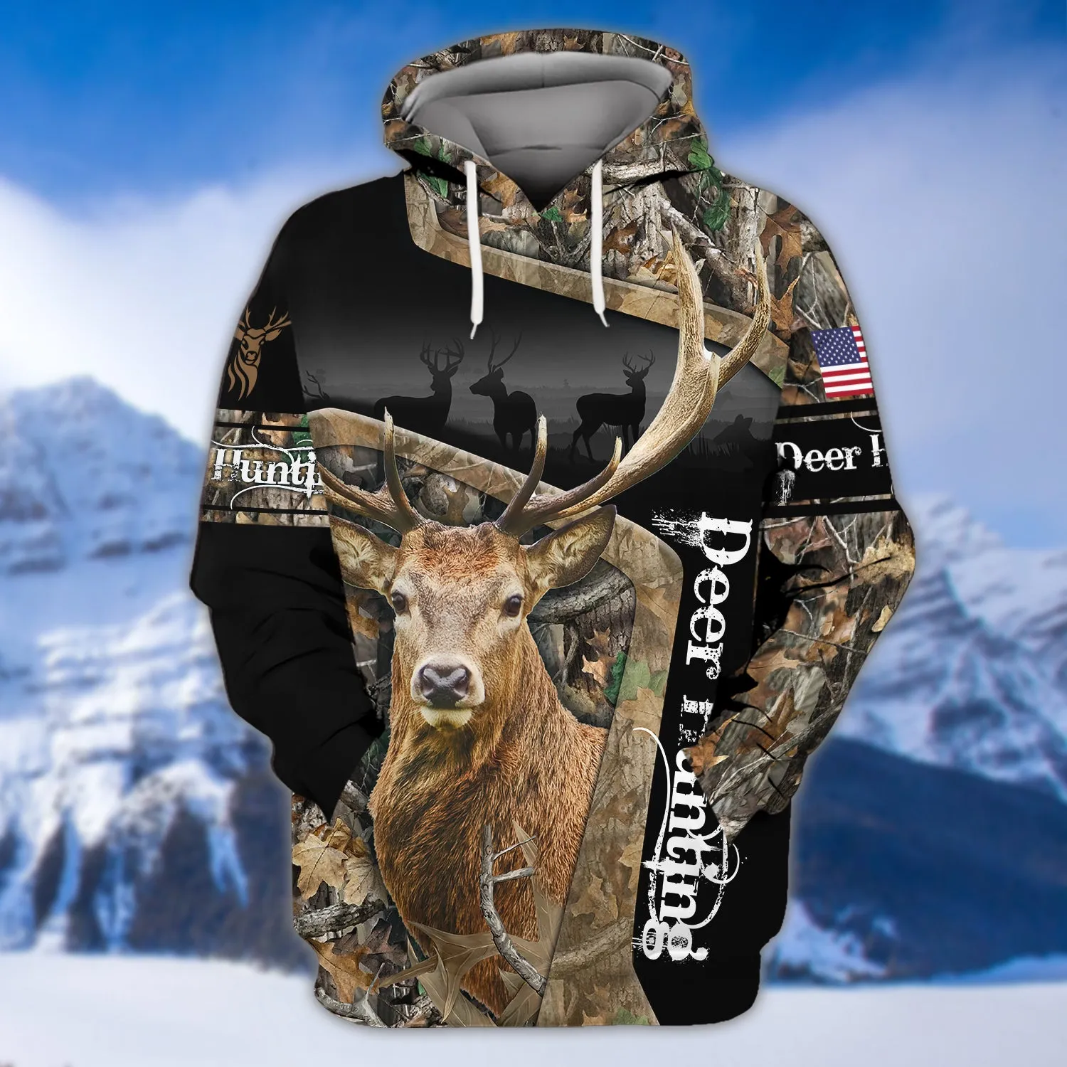 Deer Hunting America Flag 3D Shirts For Men and Women