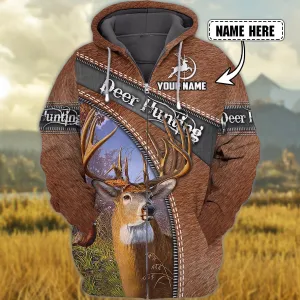 Deer Hunting - Personalized Name 3D Zipper hoodie - NBTT
