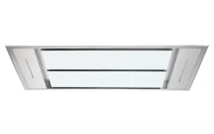 Falco 110cm Ceiling Extractor White Glass and S/Steel FAL-110-CEWG