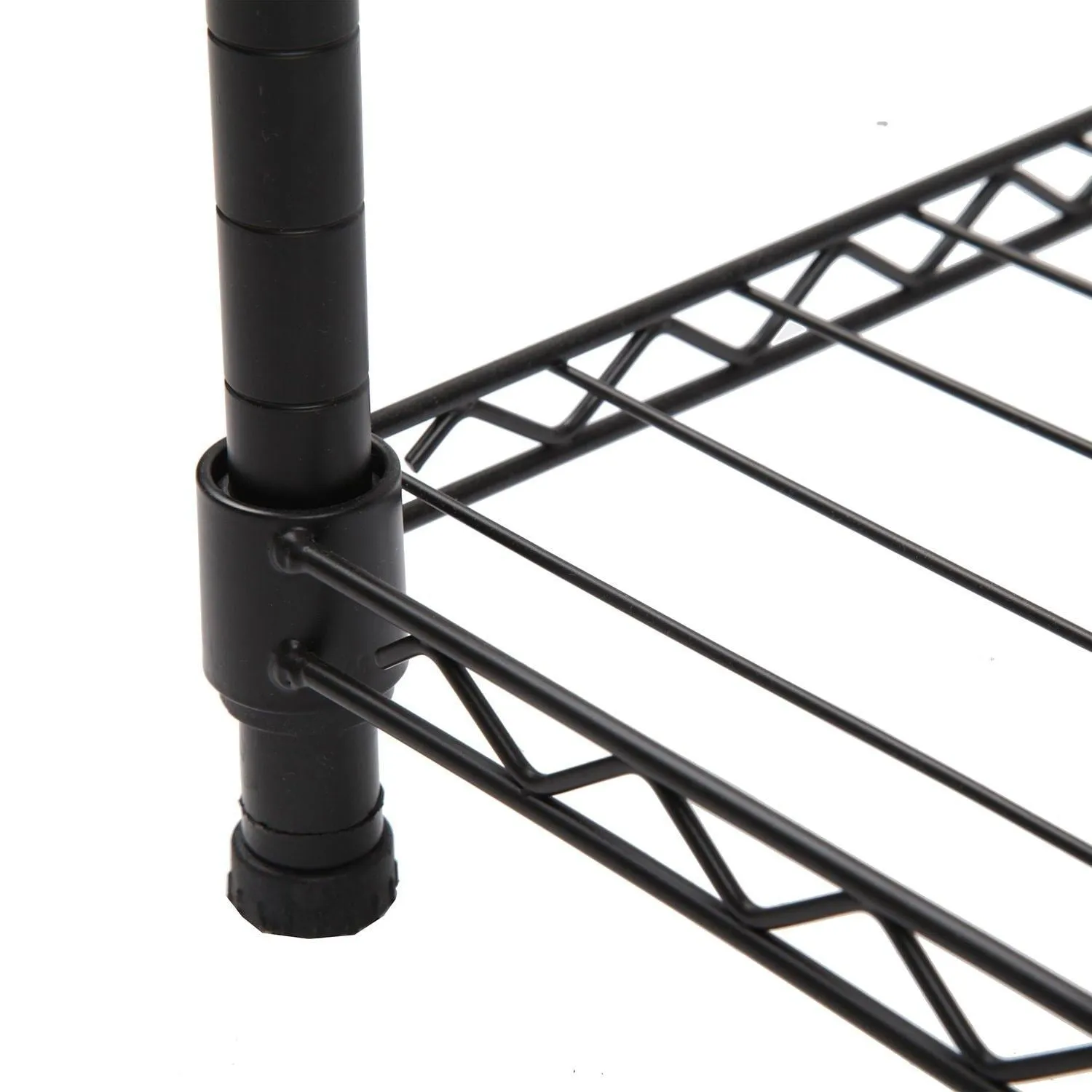 Finnhomy Heavy Duty Wire Shelving Garment Rack for Closet Organizer Portable Clothes Wardrobe Storage with Adjustable Shelves and Hangers,Thicken Steel Tube，Black