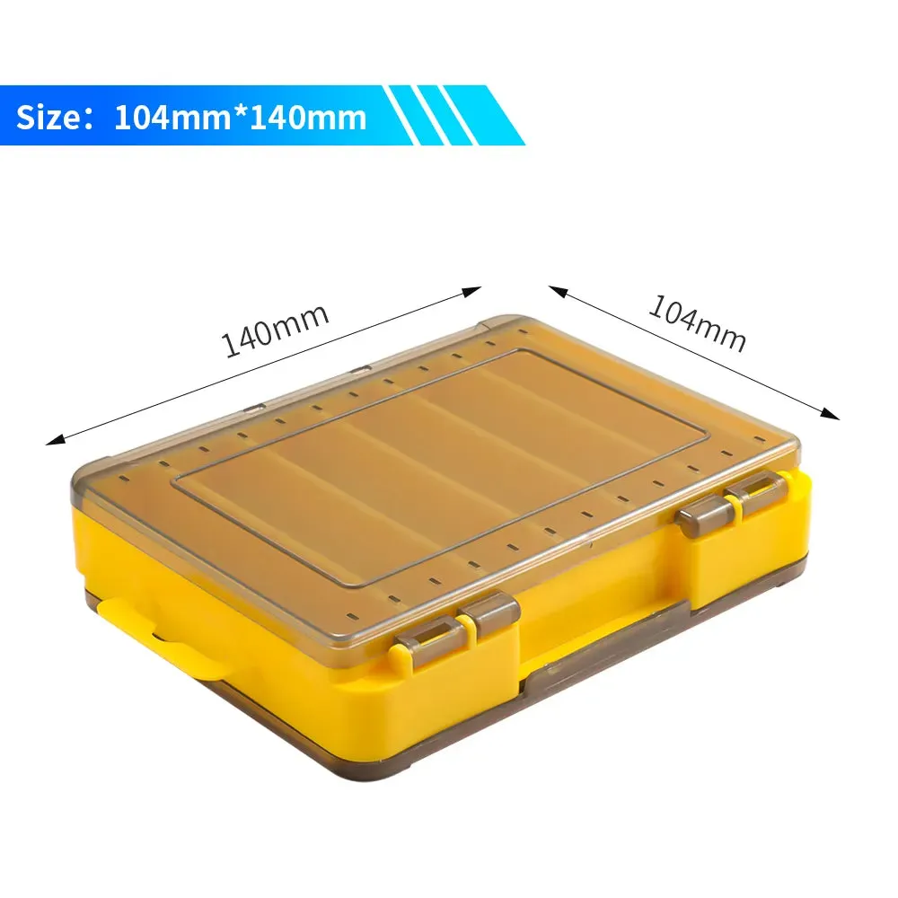 Fishing Tackle Box Lure Storage 14 Compartments Double Sided Open Case Strength