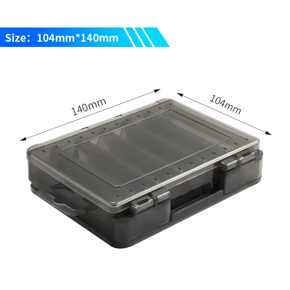 Fishing Tackle Box Lure Storage 14 Compartments Double Sided Open Case Strength