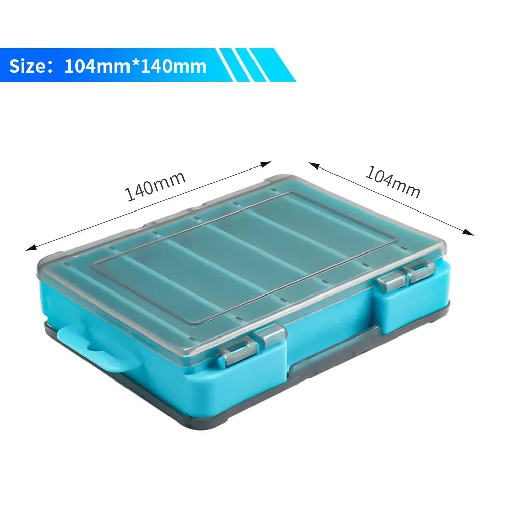 Fishing Tackle Box Lure Storage 14 Compartments Double Sided Open Case Strength