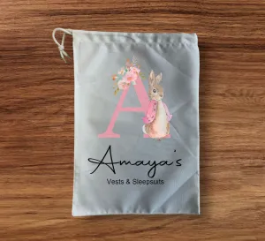 Flopsy initial Personalised Storage bag medium size