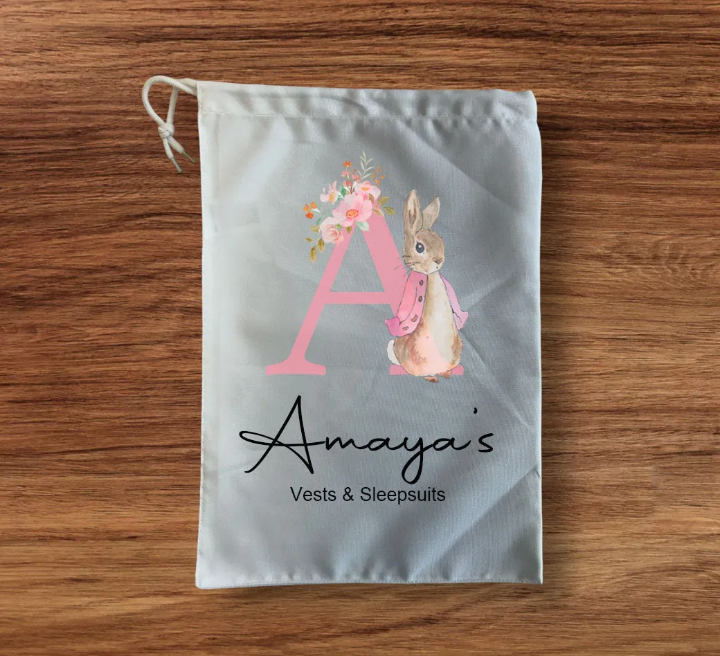 Flopsy initial Personalised Storage bag medium size