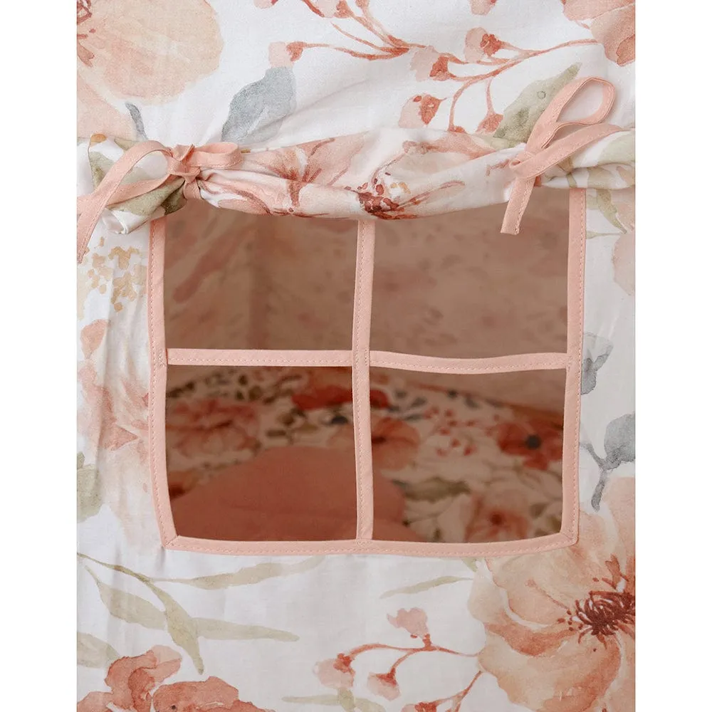 Flower Power Teepee - Beige, Pink, Red & Green