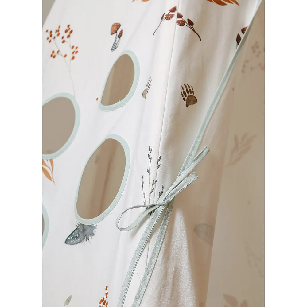 Forest Friends Teepee And Mat Set - White, Brown, Red, Green & Blue