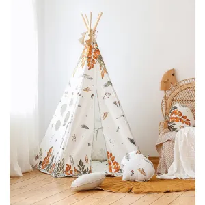 Forest Friends Teepee - Beige, Red, Green & Orange