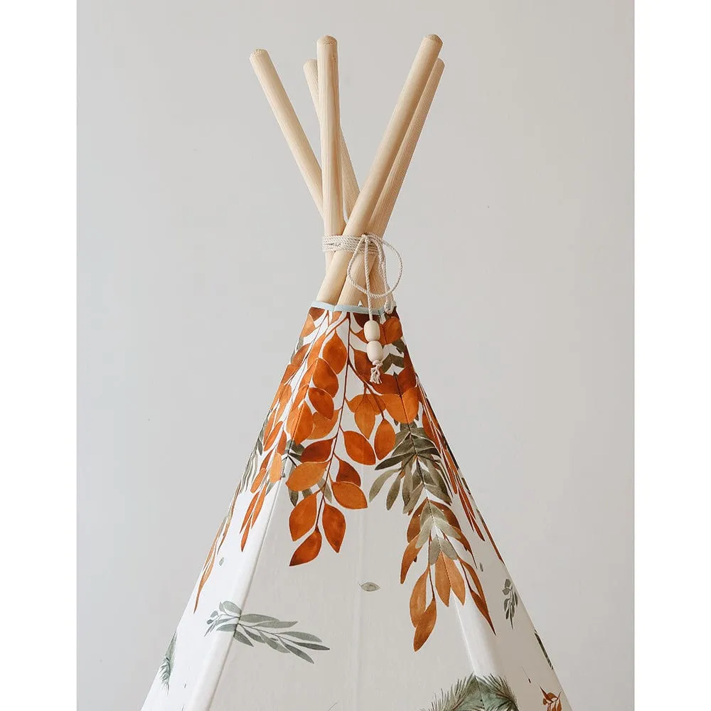 Forest Friends Teepee - Beige, Red, Green & Orange