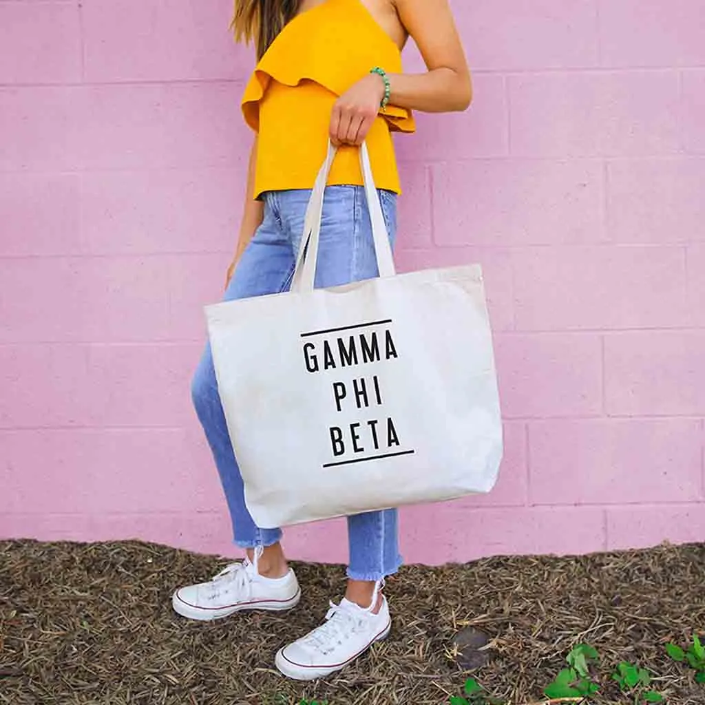 Gamma Phi Beta Sorority Printed on a Canvas Tote Bag