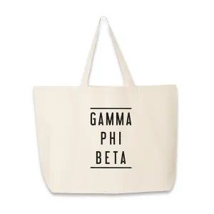 Gamma Phi Beta Sorority Printed on a Canvas Tote Bag