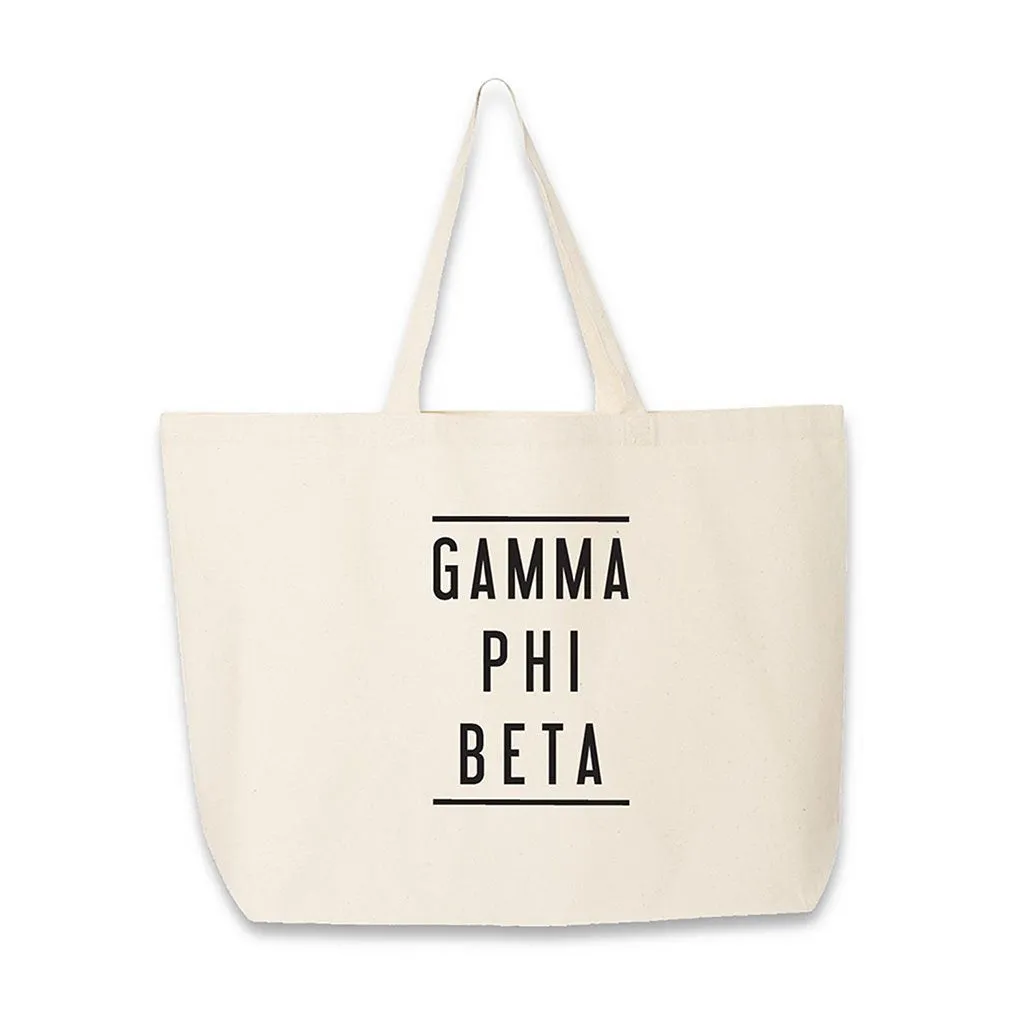 Gamma Phi Beta Sorority Printed on a Canvas Tote Bag