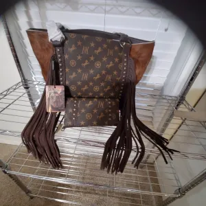 Gorgeous Montana West leather fringe purse with wallet