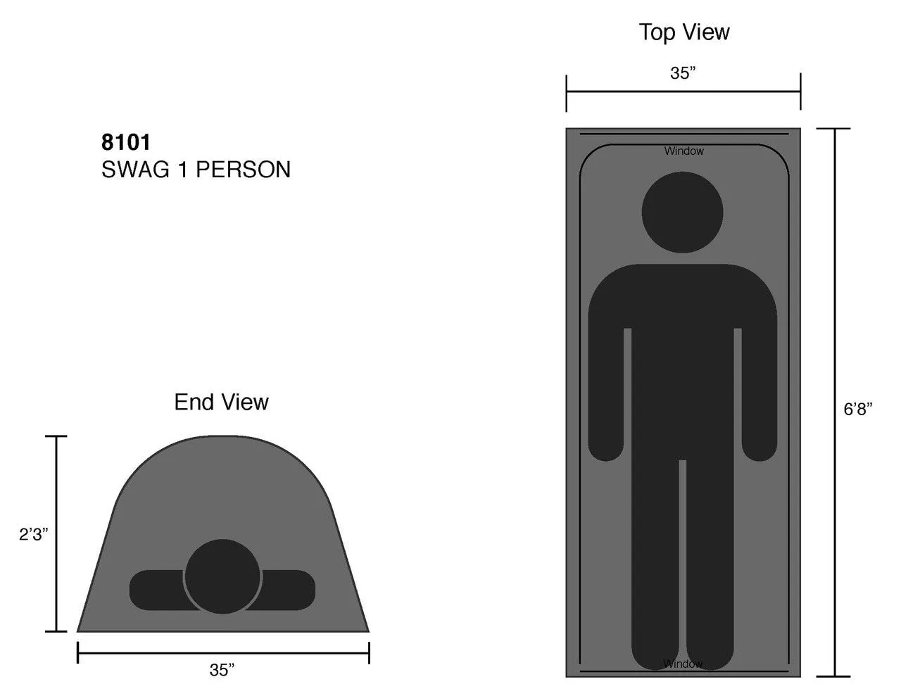 Kodiak Canvas 1 Person Canvas Swag Tent W/ Sleeping Pad
