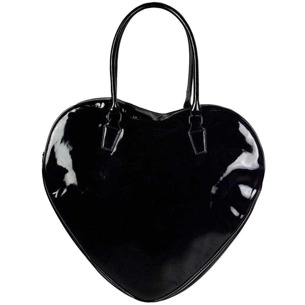 Kreepsville Pumpkin Glitter Heart Bag