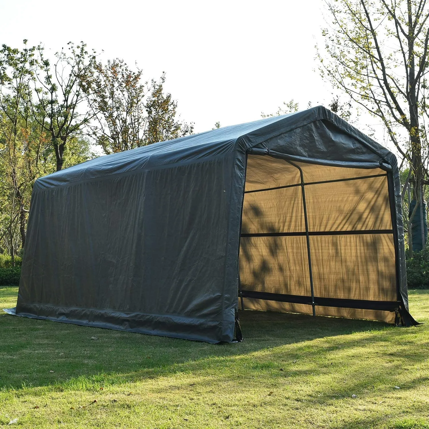 Large Portable Enclosed Covered Carport Canopy Garage Tent