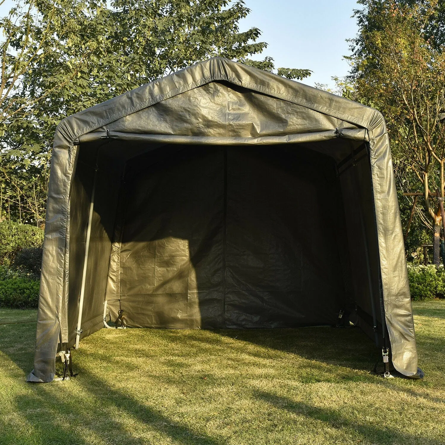 Large Portable Enclosed Covered Carport Canopy Garage Tent