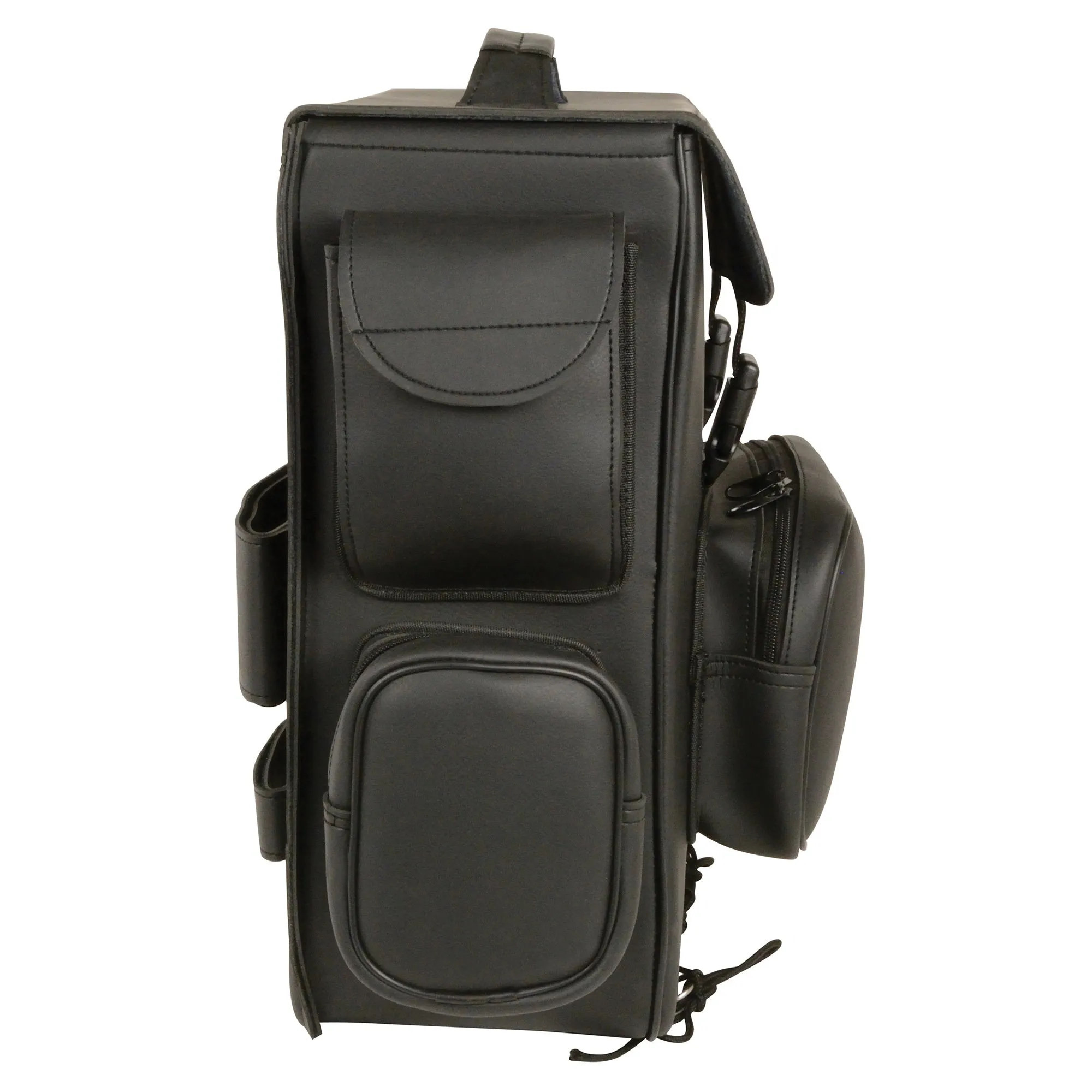 Large PVC Sissy Bar Bag w/ 5 Bonus Pockets (16X19X7)
