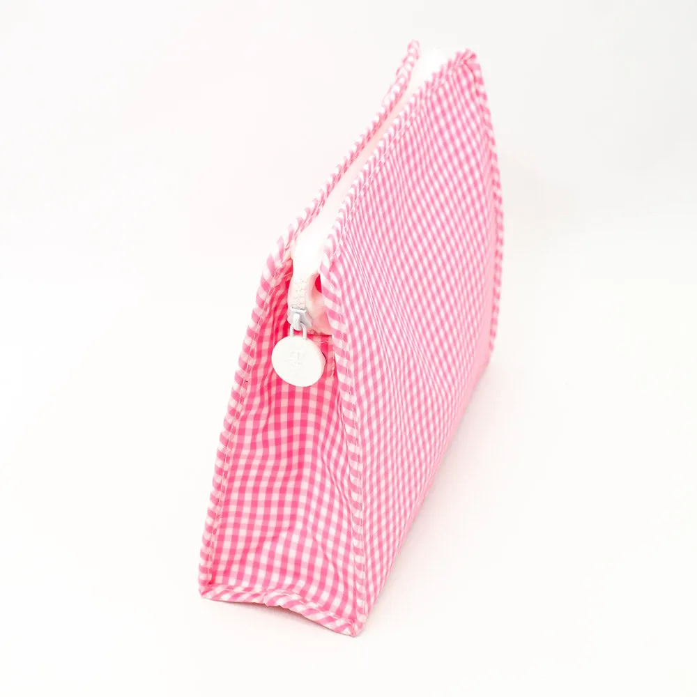 Large Roadie Pouch by TRVL Design - Pink Gingham - Monogrammed Baby Gift - Diaper Clutch Case